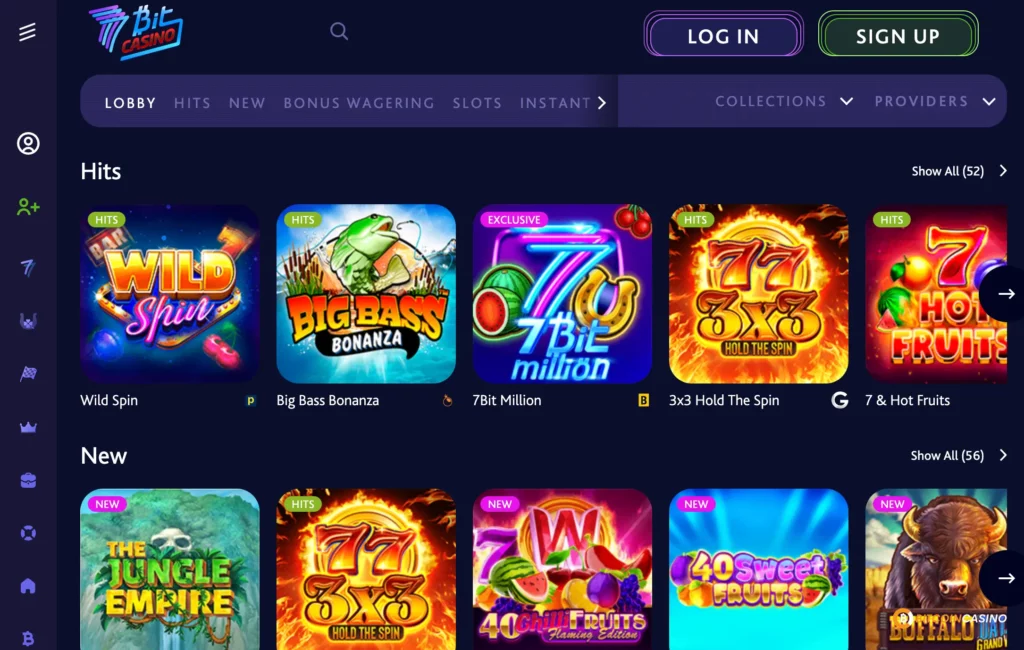 7Bit Casino website screenshot